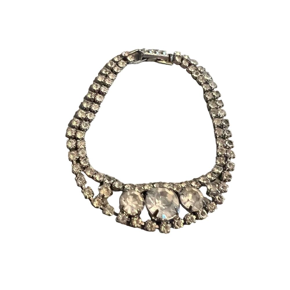 Rhinestone Silver tone Bling Bracelet